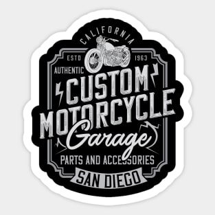 Custom Motorcycle Garage San Diego California Sticker